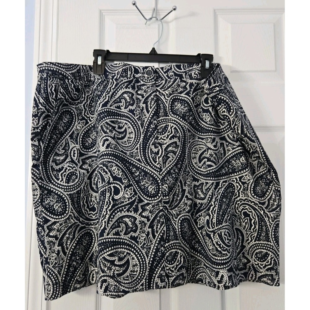 Karen Scott Womans Plus Size Scort Size 22W Paisley Black & White